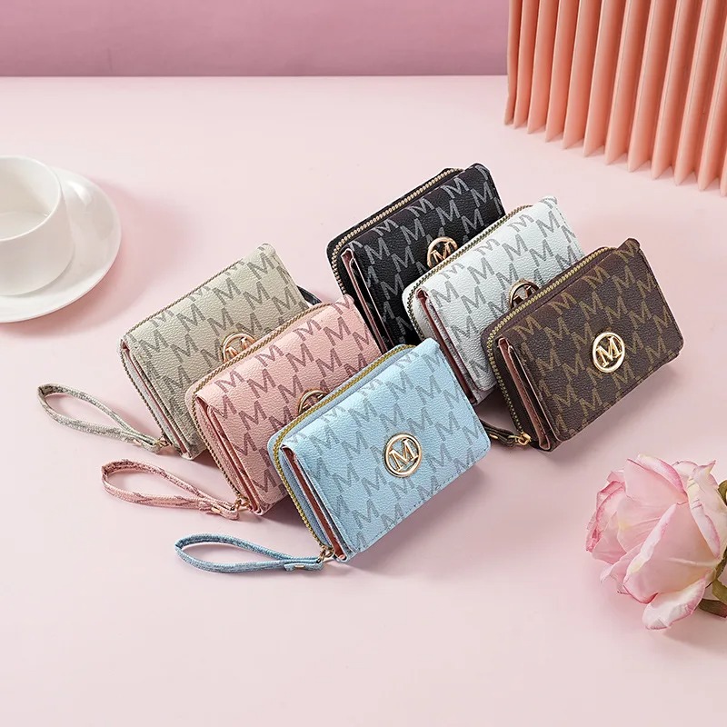 Women Bags For Women - Threefold Zipper Wallet with Letter Pattern,