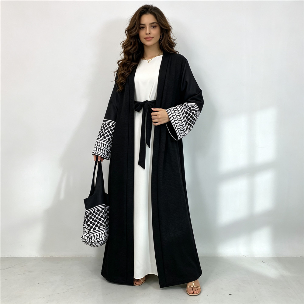Women Bags Dubai - Ramadan Open Abaya and Bag 2Pcs