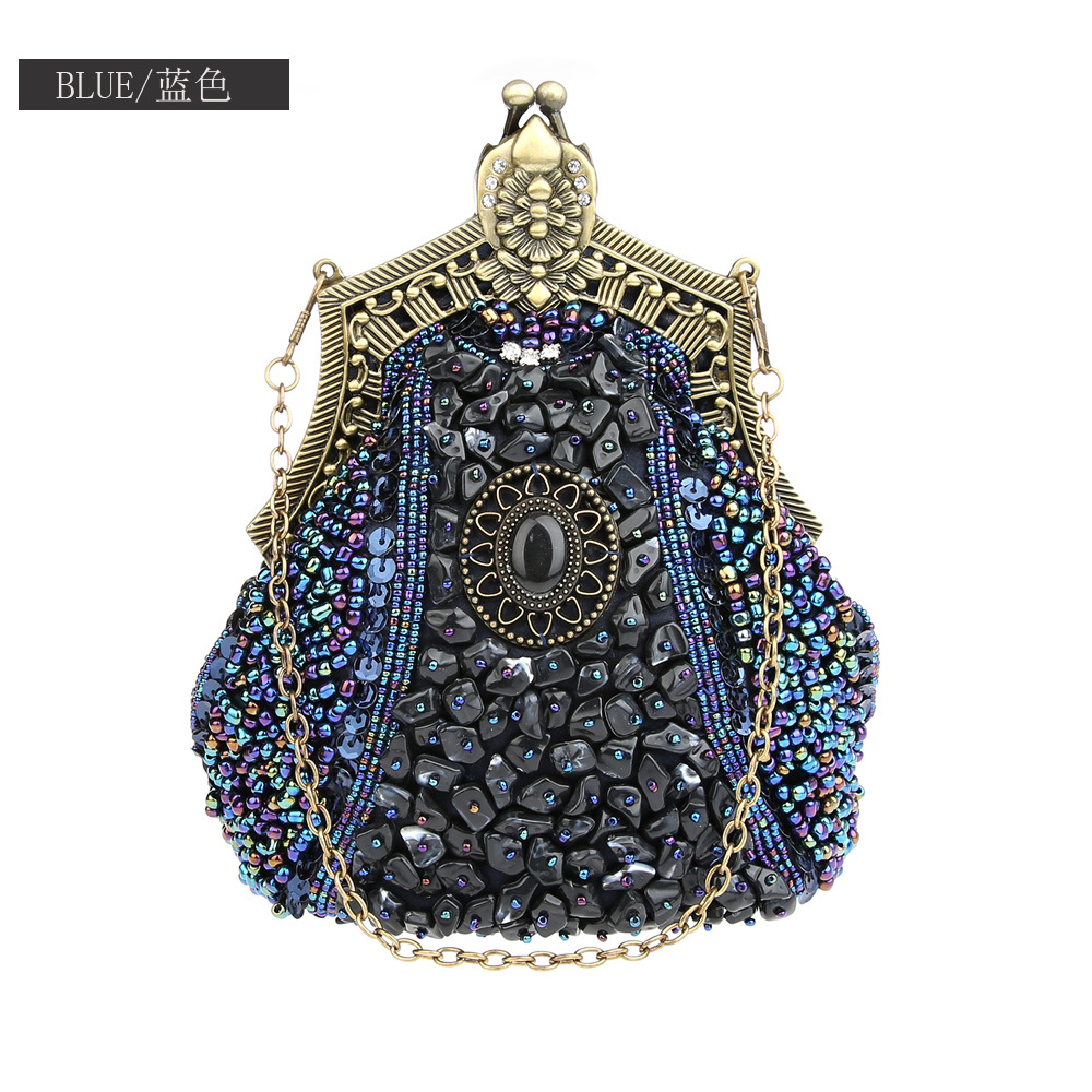 Women Bags Gold - Retro Fashion Pearl Sequin Beaded Clutches