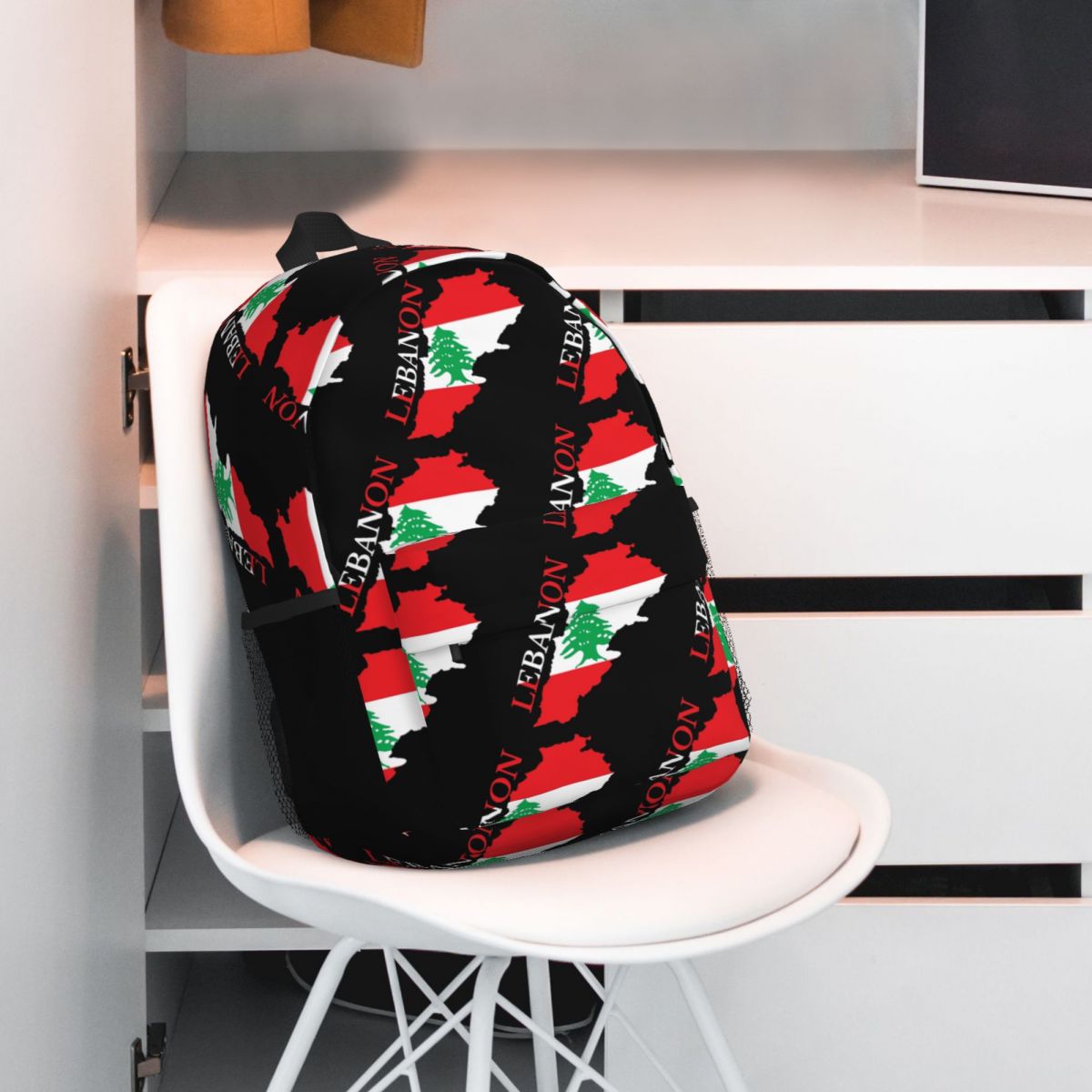 Lebanon Flag Map Backpack Hot  - Women Bags Lebanon ulasan dan harga