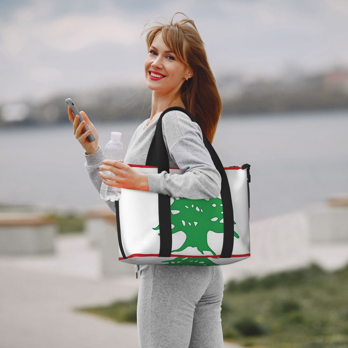 Custom Flag Of Lebanon Beach T - Women Bags Lebanon ulasan dan harga