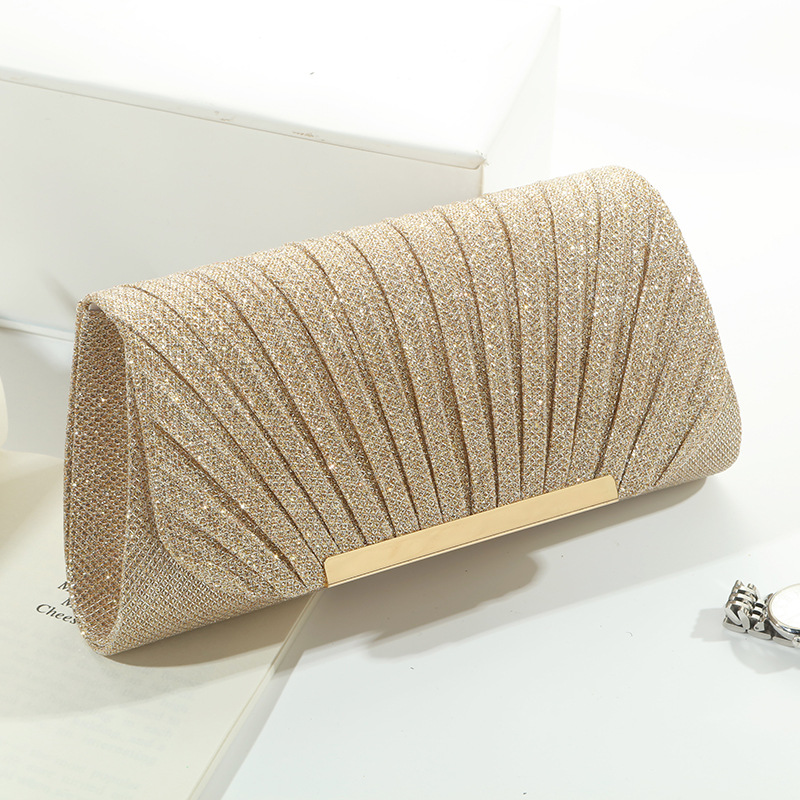 Shell Patterned Shiny Evening  - Women Bags Gold ulasan dan harga