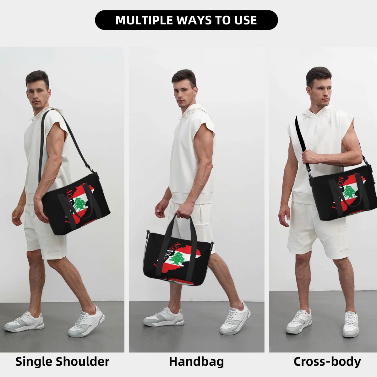 Custom Lebanon Flag Map Beach  - Women Bags Lebanon ulasan dan harga