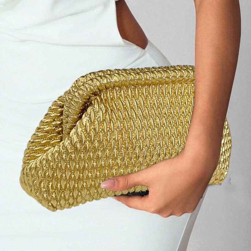 2026 Luxury Handwoven Gold Rop - Women Bags Gold ulasan dan harga
