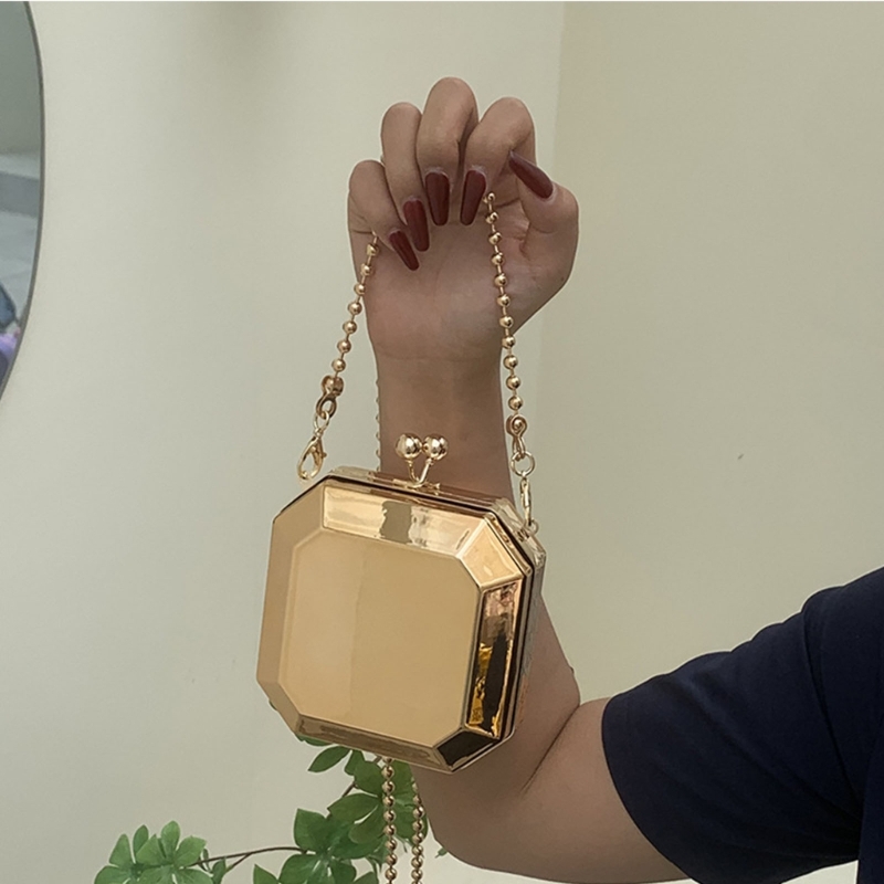 Mini Luxury Gold Party Evening - Women Bags Gold ulasan dan harga