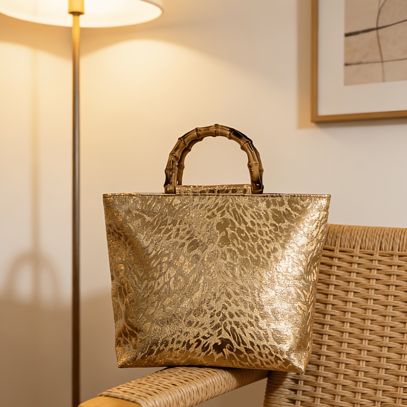 Light luxury metallic gold jac - Women Bags Gold ulasan dan harga