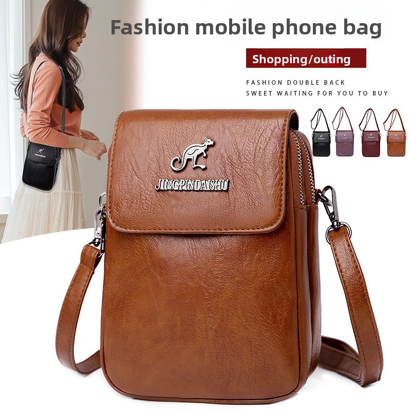 Vintage Woman Faux Leather Pho - Women'S Kangaroo Bags ulasan dan harga