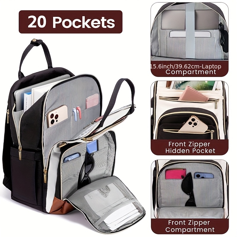 Women Two Tone Laptop Backpack - Women Bags Gold ulasan dan harga