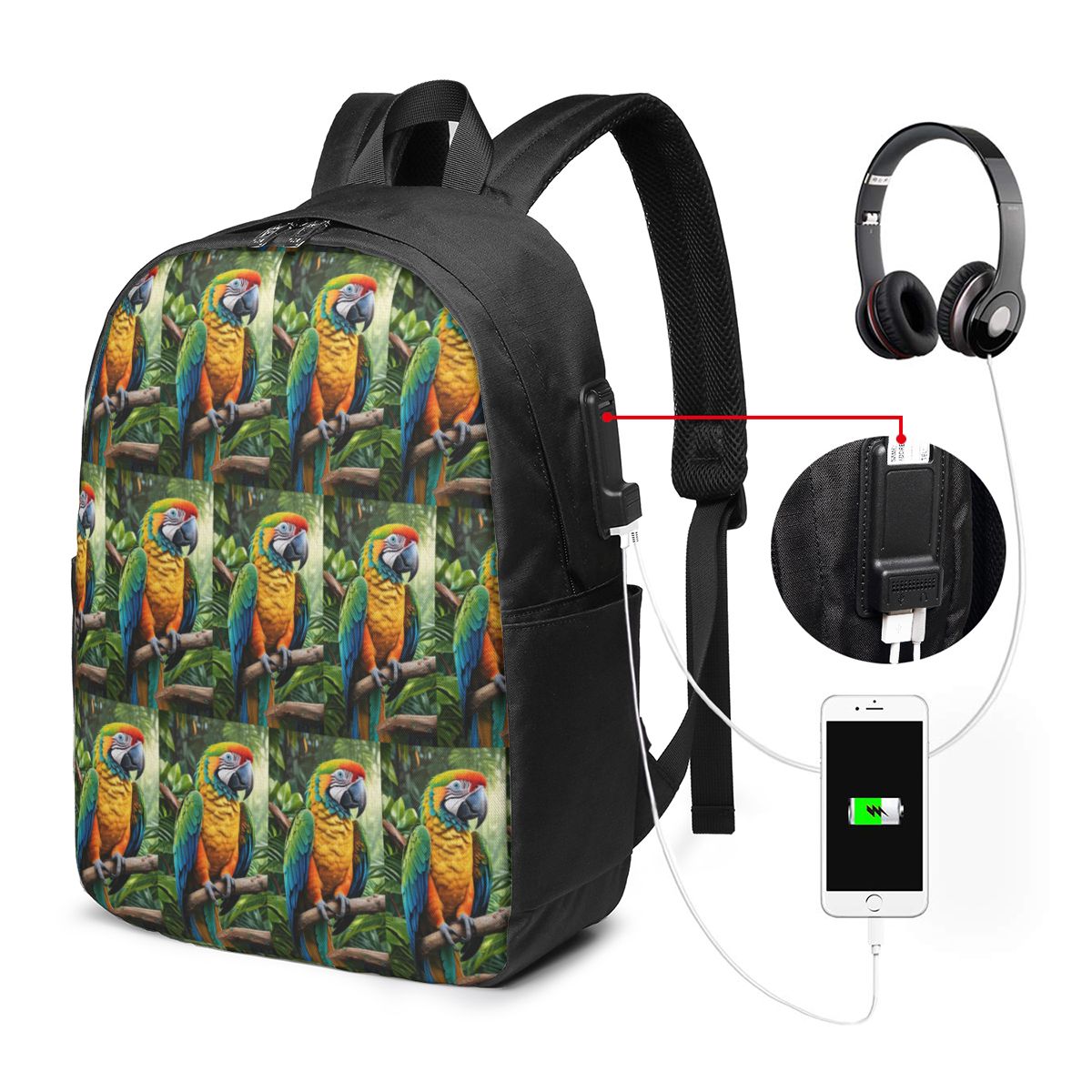 Cute Macaw Parrots Backpack Tr - Women Bags For Women ulasan dan harga